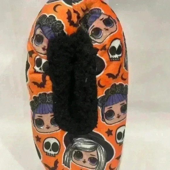 L.O.L Surprise 💀Halloween Slipper Socks with Grippers shoe size s/m 8-13 kids - Picture 6 of 7